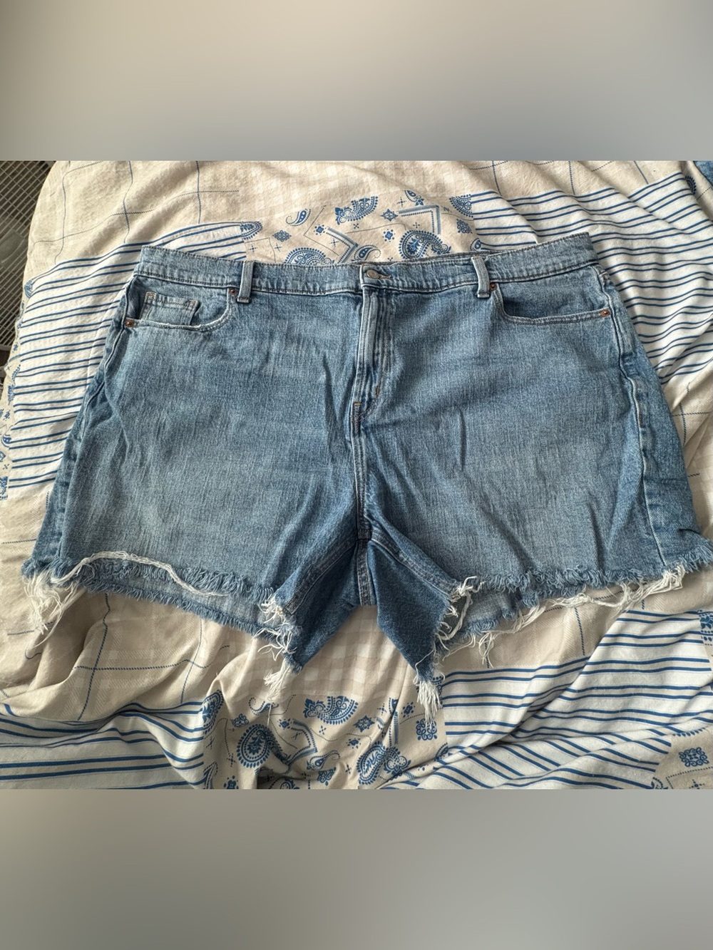 Old Navy Frayed Hem Blue Denim Cutoff Shorts